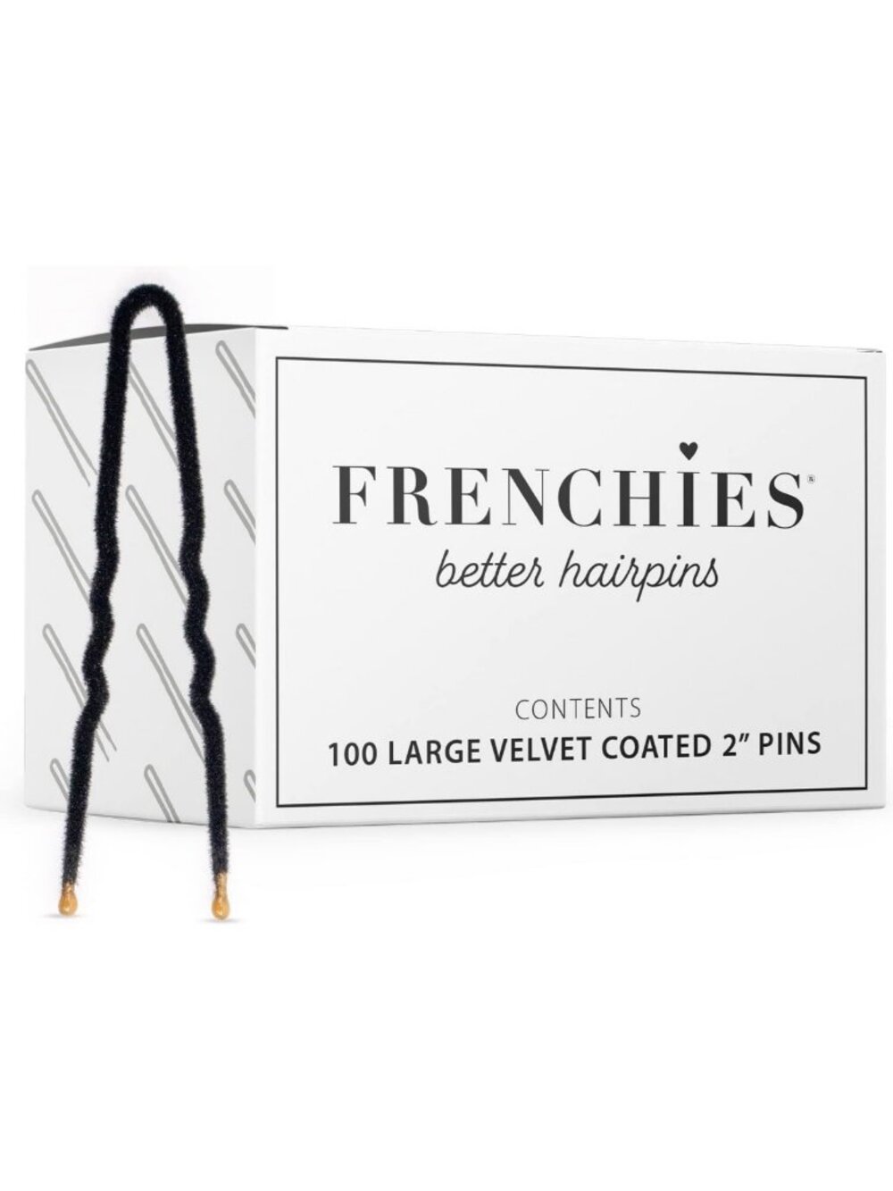Velvet Coated Hair Pins - 100 Count, Black, 2 Inch, Perfect for Styling & Updos